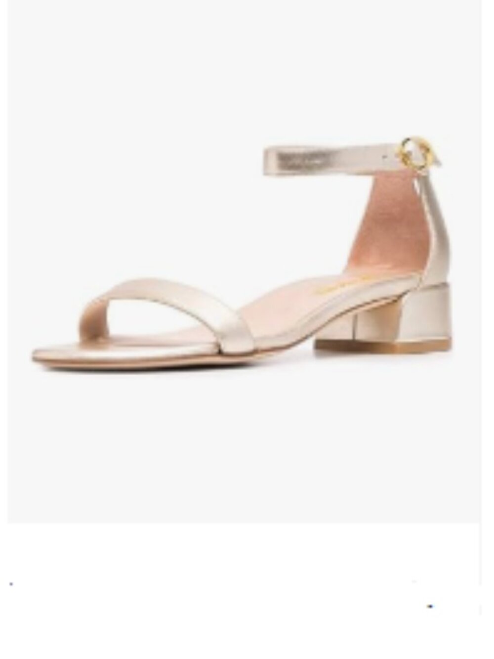 XYD Rose Gold Open Toe Low Heel Chunky Block Sandals Buckled Ankle Strap Shoes